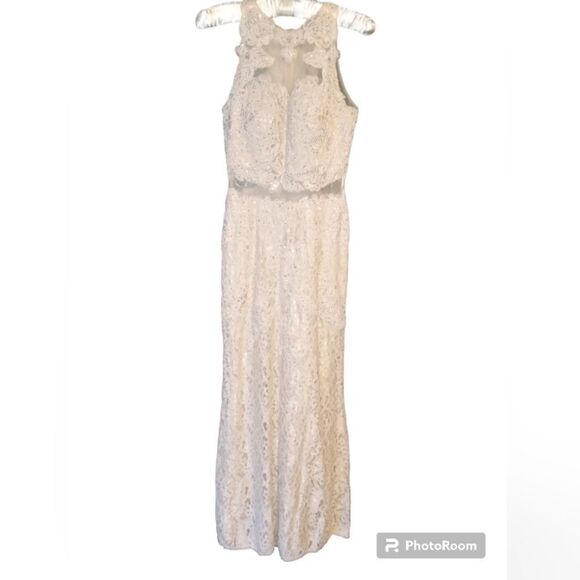 Aspeed Dresses & Skirts - Aspeed Design Lace and Jewel / Rhinestone Champagne Formal Dress